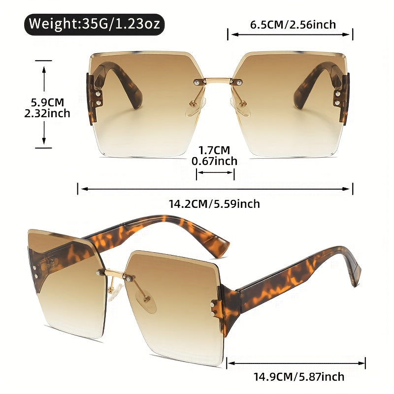 Gafas de Sol Cuadradas Sin Montura para Mujer estilo elegante