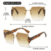 Gafas de Sol Cuadradas Sin Montura para Mujer estilo elegante