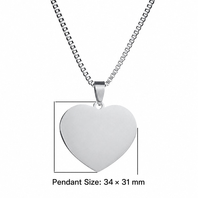 Collar de Corazón Unisex de Acero Inoxidable moderno