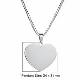 Collar de Corazón Unisex de Acero Inoxidable moderno