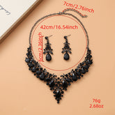 Conjunto de Collar y Pendientes de Hojas y Gotas para mujer