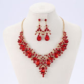 Conjunto de Collar y Pendientes de Hojas y Gotas para boda