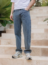 Jeans Straight Fit Azul Vintage para Mujer vista frontal