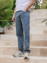 Jeans Straight Fit Azul Vintage para Mujer diseño denim