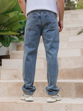 Jeans Straight Fit Azul Vintage para Mujer corte recto