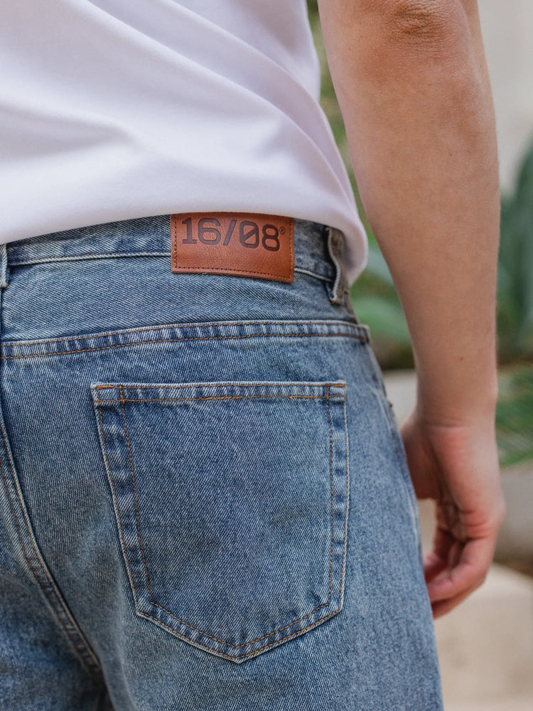 Jeans Straight Fit Azul Vintage para Mujer estilo casual