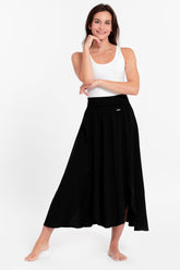 Falda-Vestido Convertible Negra para Mujer vista lateral