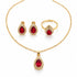 Conjunto de Joyas Vintage de Cristal en Forma de Gota