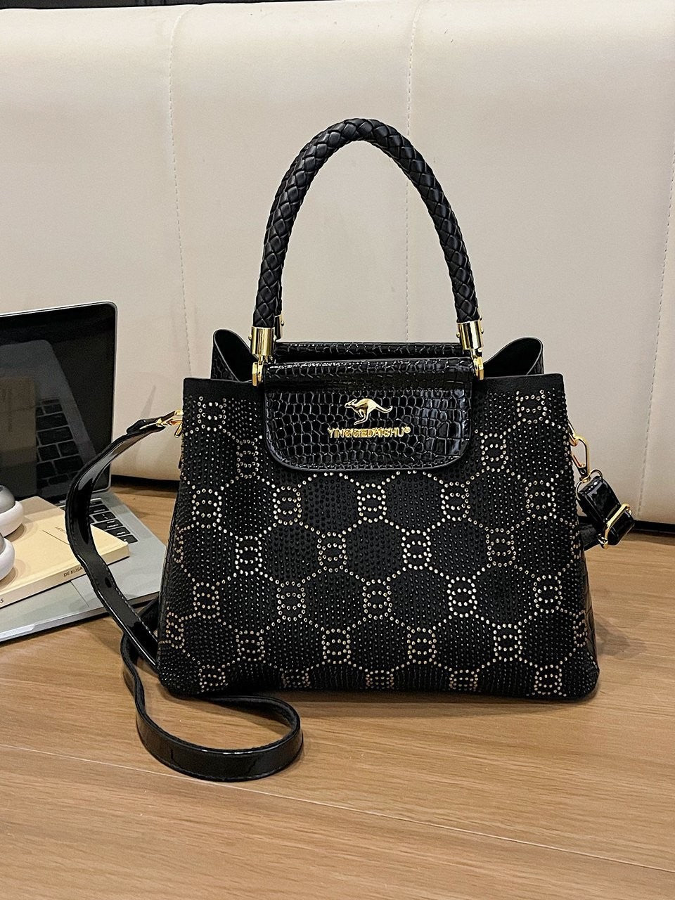 Bolso Minimalista para Mujer con Pedrería Termoadhesiva chic
