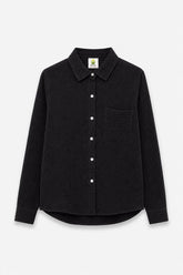 Camisa Oversize Texturizada Negra para Mujer vista frontal