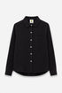 Camisa Oversize Texturizada Negra para Mujer vista frontal