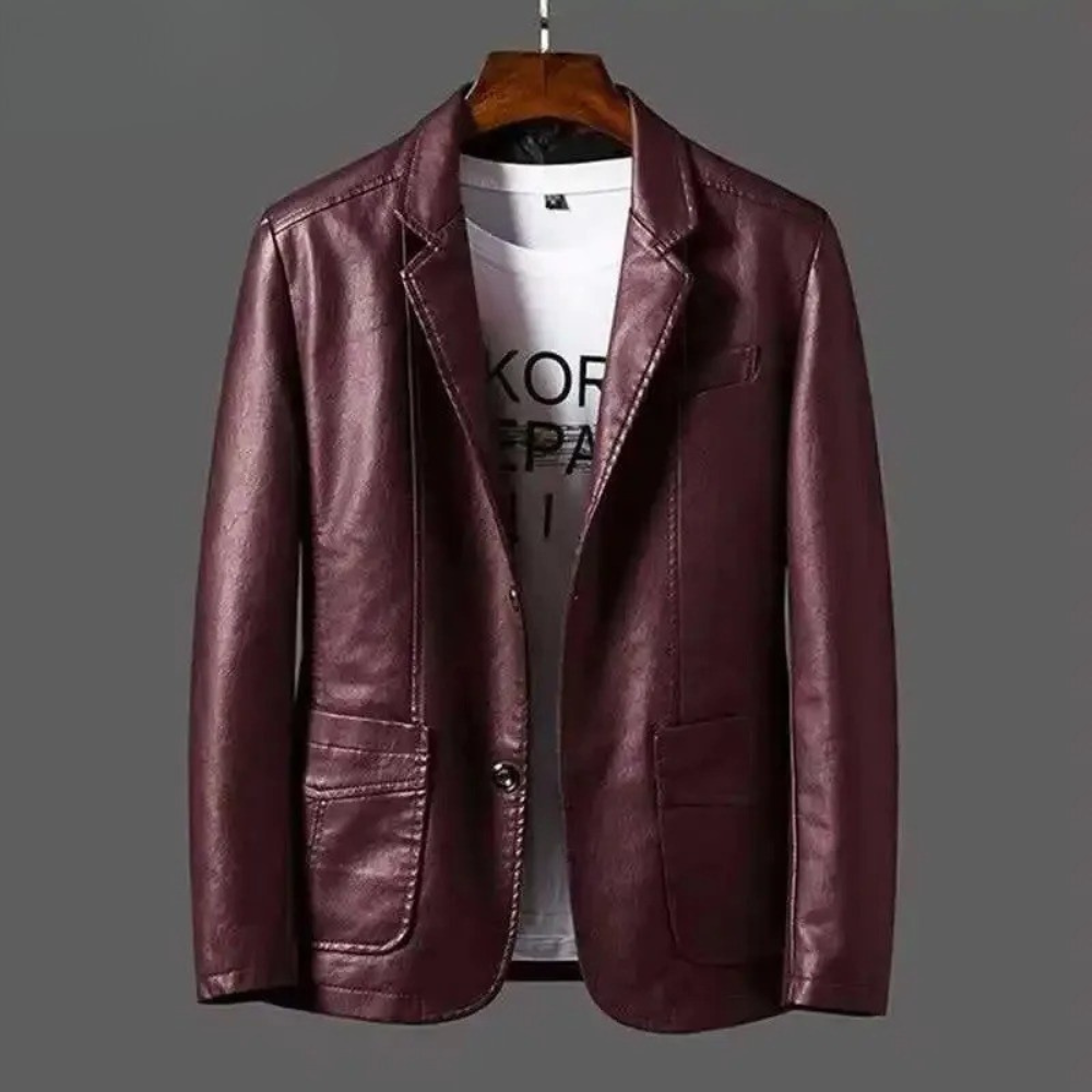 Blazer Efecto Piel para Hombre diseño elegante