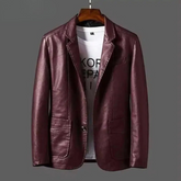 Blazer Efecto Piel para Hombre diseño elegante