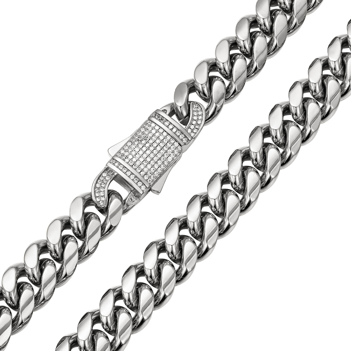 Cadena Cubana de Acero Inoxidable para Hombre y Mujer moderna