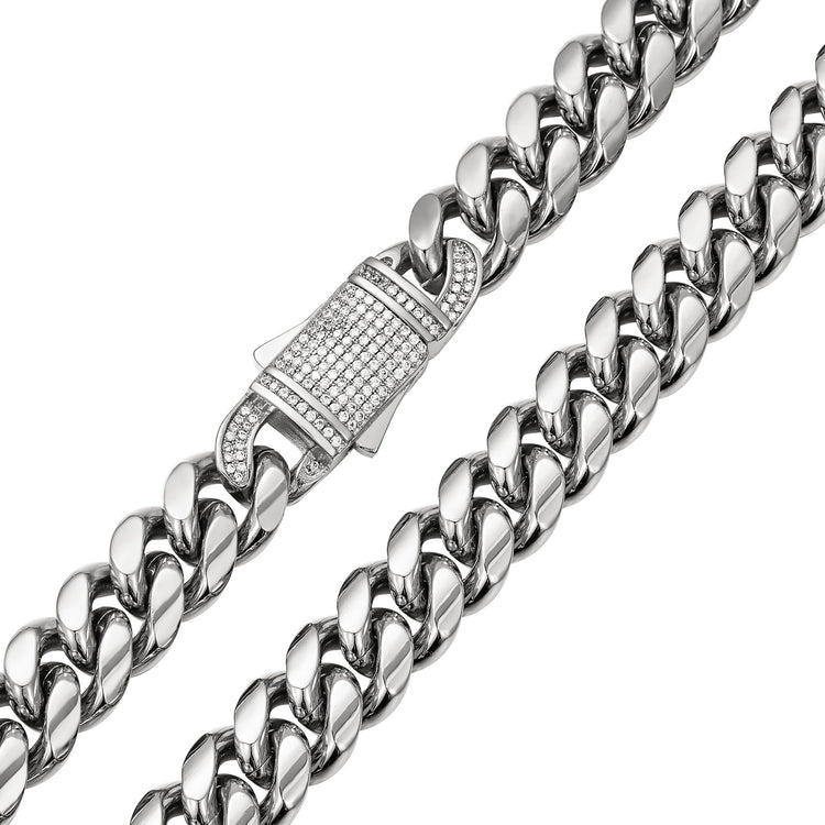 Cadena Cubana de Acero Inoxidable para Hombre y Mujer moderna