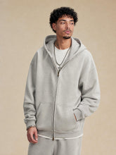 Sudadera Full-Zip Vintage Heavyweight 360 GSM para Hombre vista trasera