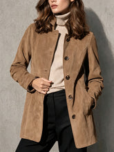 Abrigo Efecto Ante de Estilo Retro para mujer elegante