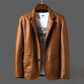 Blazer Efecto Piel para Hombre estilo moderno