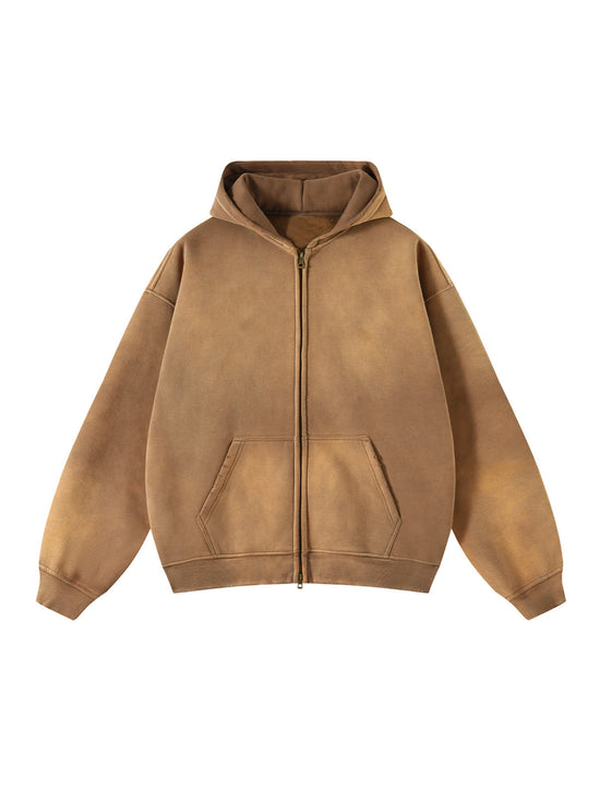 Sudadera Full-Zip Vintage Heavyweight 360 GSM para Hombre vista frontal