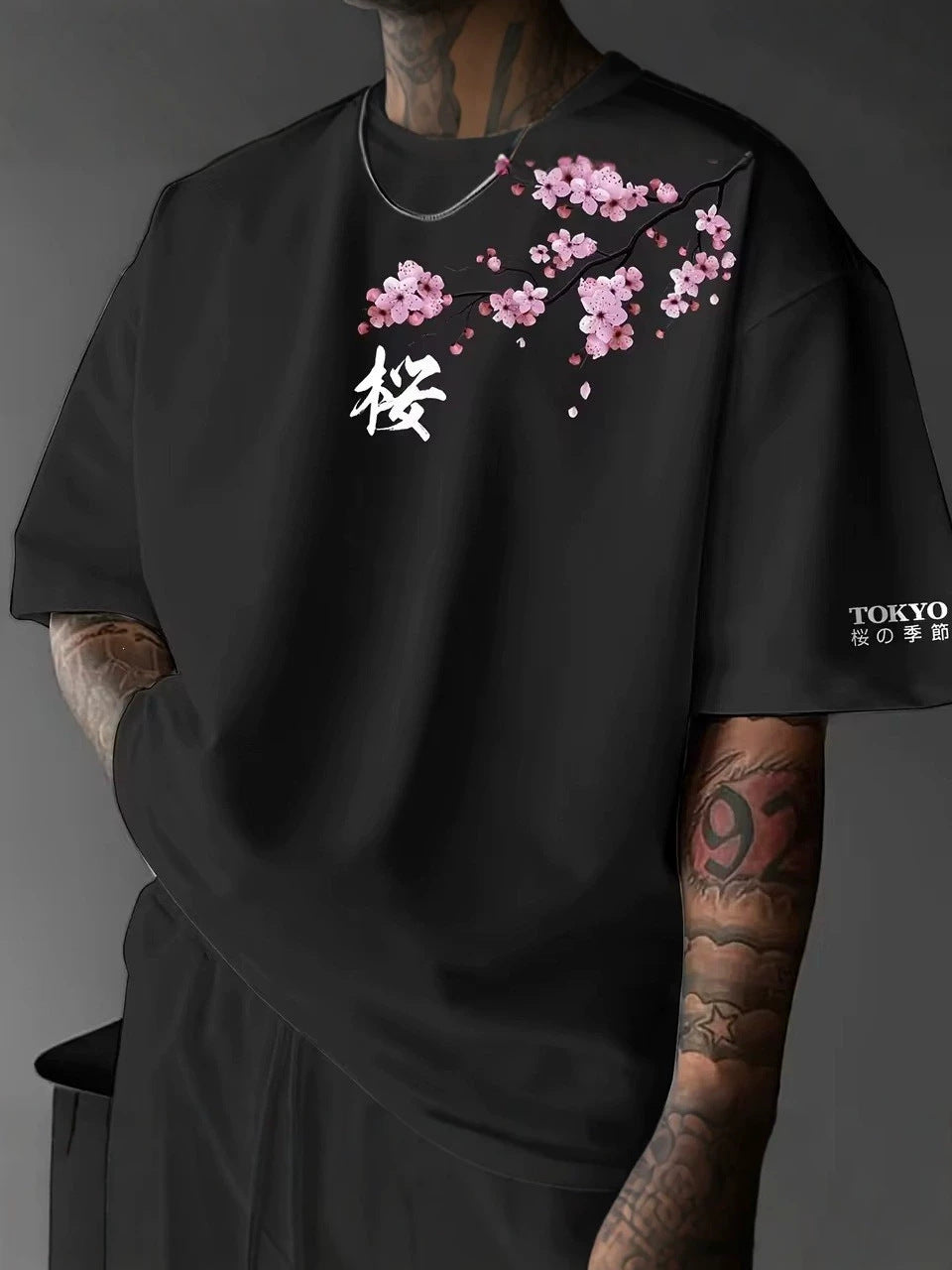 Camiseta Japonesa de Cerezo de Tokio para hombre