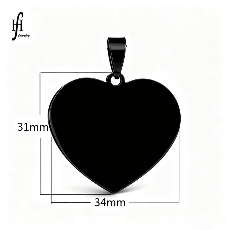 Collar de Corazón Unisex de Acero Inoxidable diseño corazón