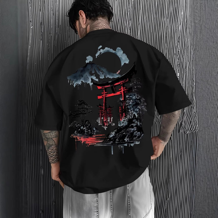 Camiseta Holgada de Algodón con Estampado casual