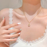 Collar de Circonita Estrella Luna y Gota para mujer