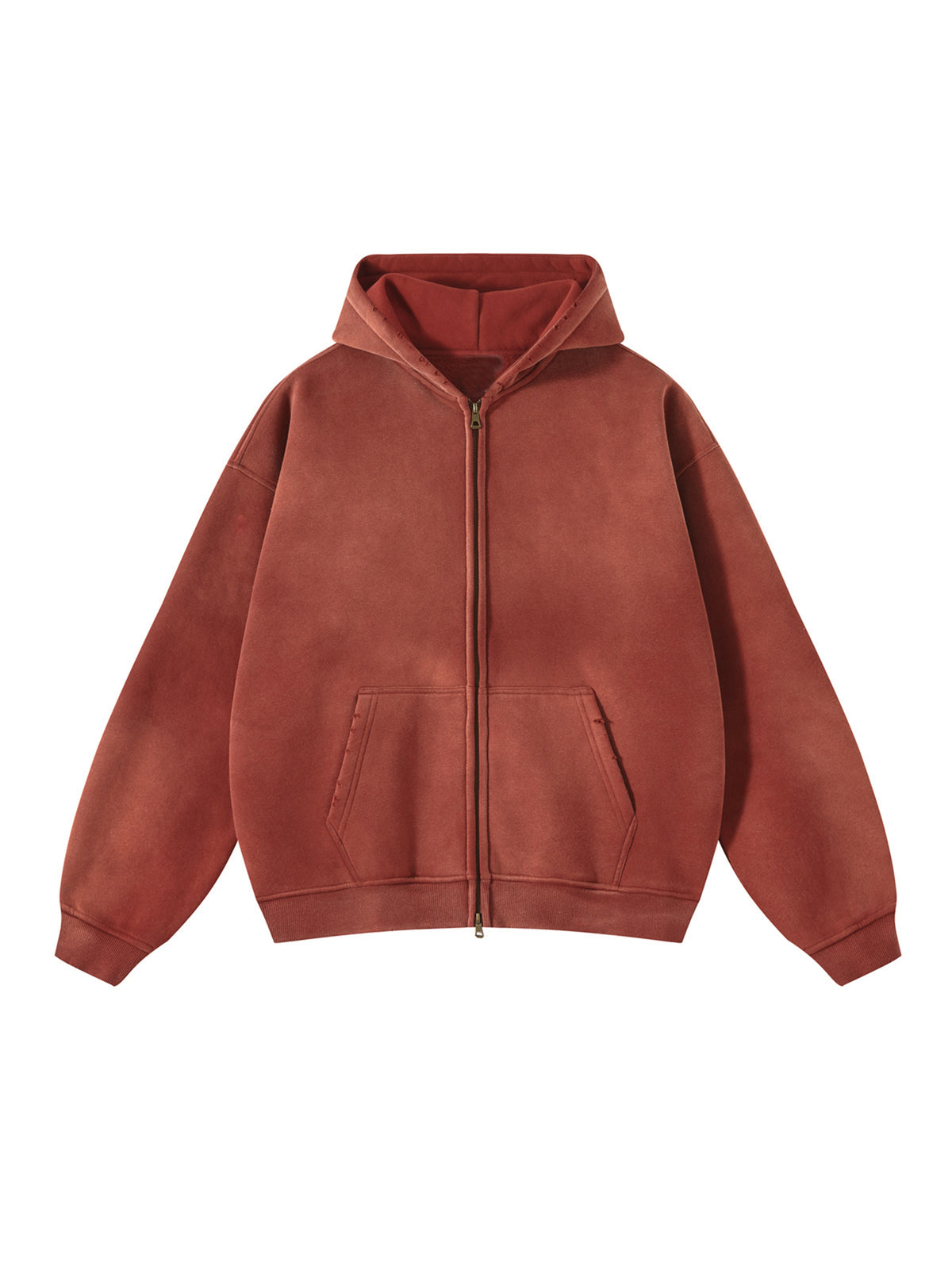 Sudadera Full-Zip Vintage Heavyweight 360 GSM para Hombre tejido grueso