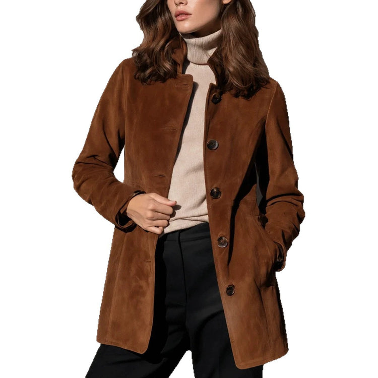 Abrigo Efecto Ante de Estilo Retro de moda