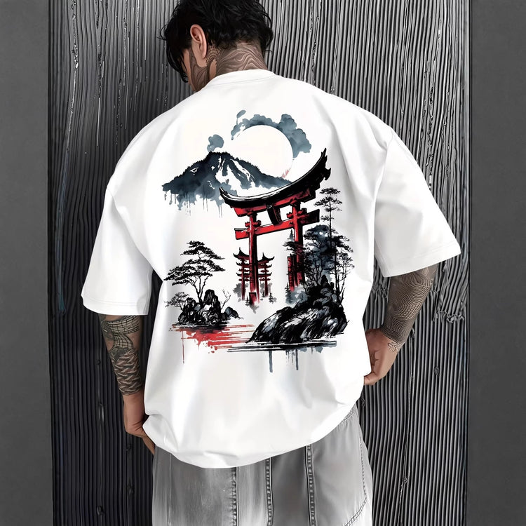 Camiseta Holgada de Algodón con Estampado para hombre