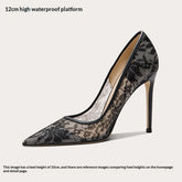 Tacones de Encaje Talla Grande para Mujer con encaje