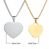 Collar de Corazón Unisex de Acero Inoxidable