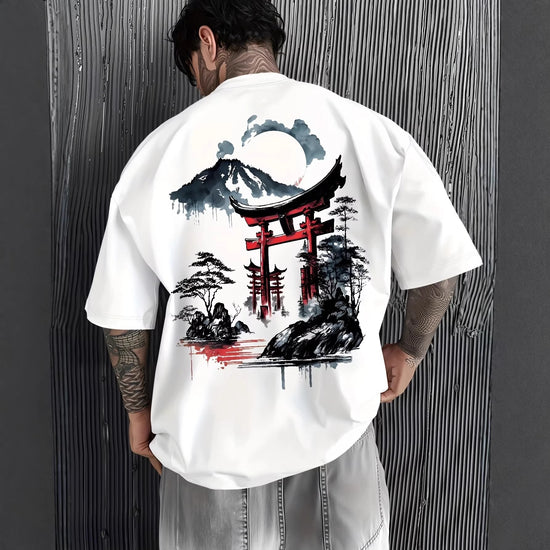 Camiseta Holgada de Algodón con Estampado