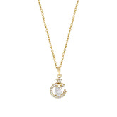 Collar de Circonita Estrella Luna y Gota con colgante
