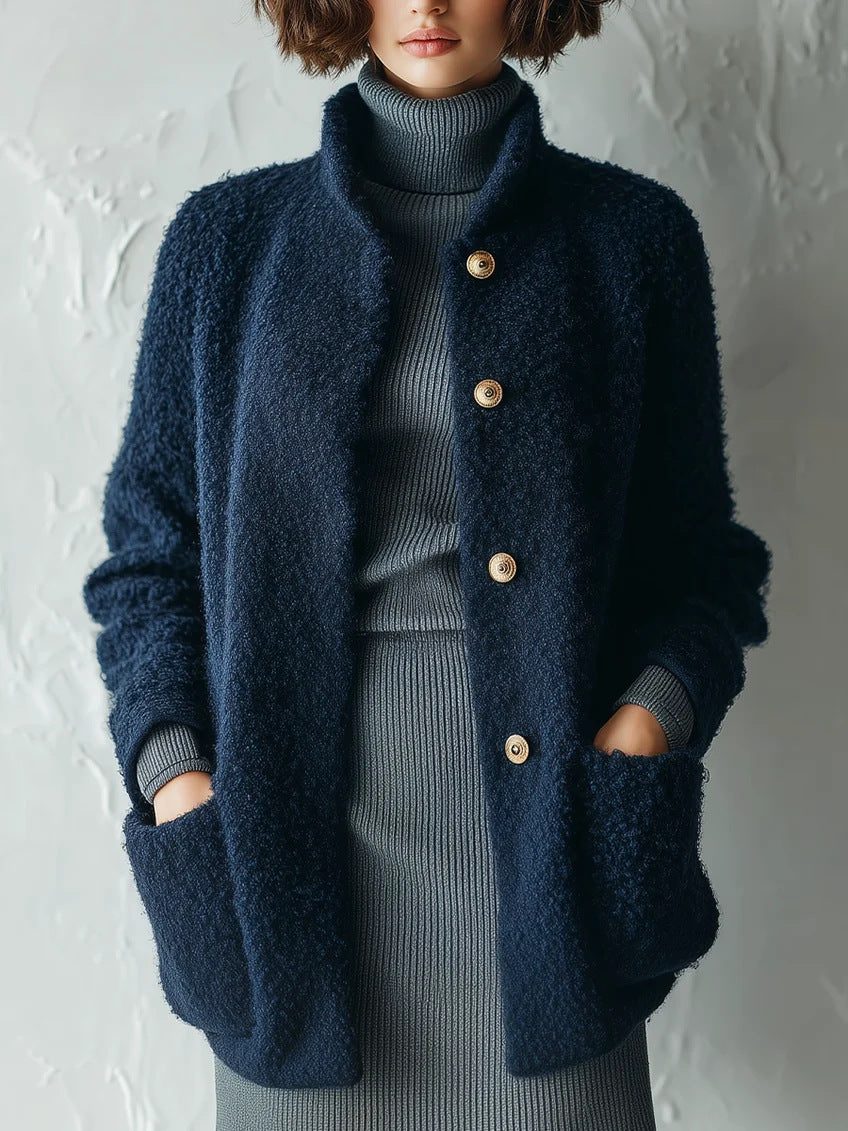 Cárdigan Bouclé de Estilo Retro de moda
