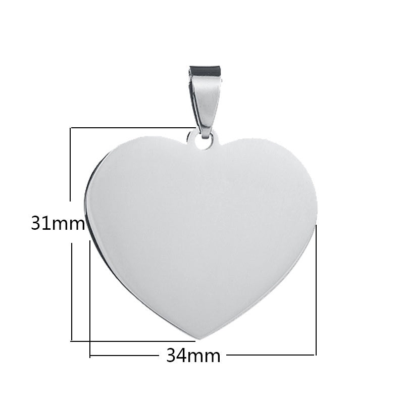 Collar de Corazón Unisex de Acero Inoxidable minimalista
