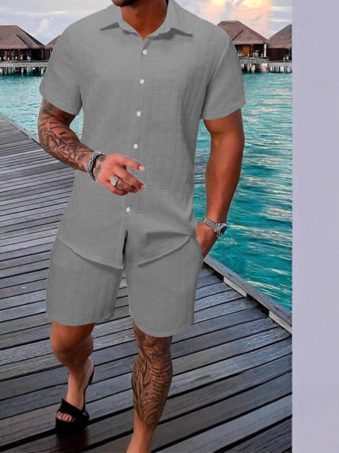 Conjunto de Verano Liso con Botones para mujer