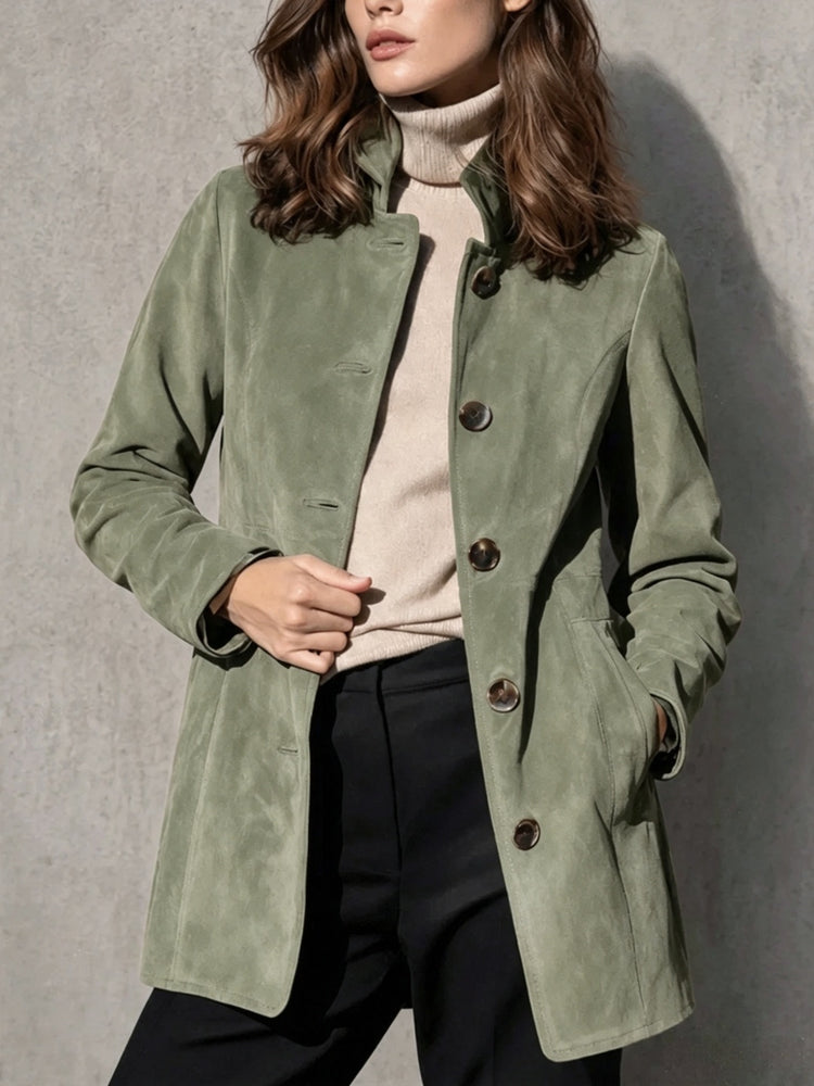 Abrigo Efecto Ante de Estilo Retro outfit femenino