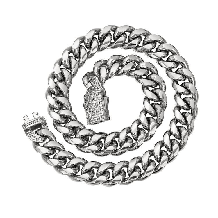 Cadena Cubana de Acero Inoxidable para Hombre y Mujer unisex