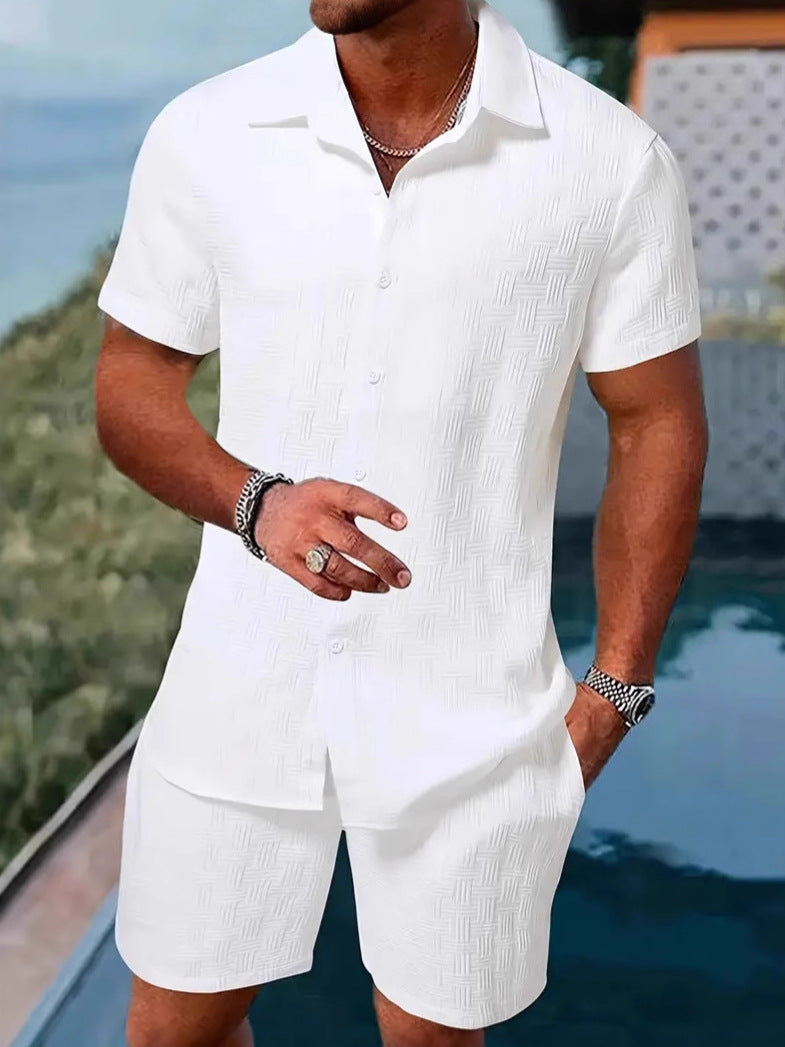 Conjunto de Verano Liso con Botones casual