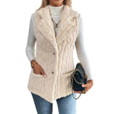 Chaleco Largo Efecto Pelo con Relieve moderno