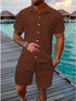 Conjunto de Verano Liso con Botones para vacaciones