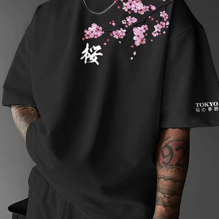 Camiseta Japonesa de Cerezo de Tokio moderna