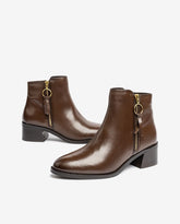 Botines Chelsea Zip Marrón Chocolate para Mujer calzado femenino
