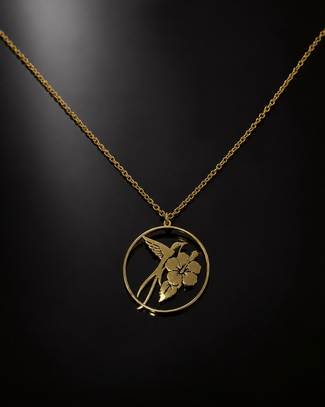 Colgante Golden Hummingbird para Mujer dorado