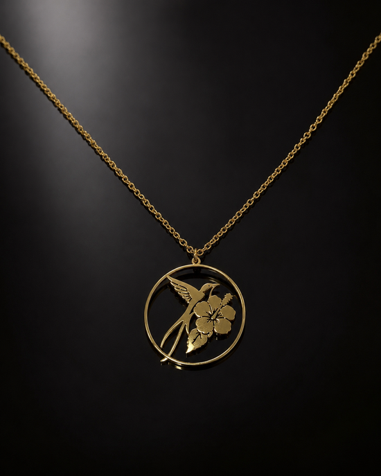 Colgante Golden Hummingbird para Mujer dorado
