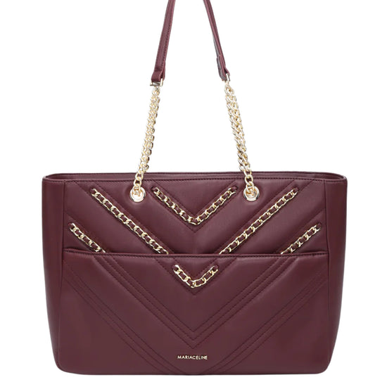 Bolso Shopping Acolchado Burgundy para Mujer elegante