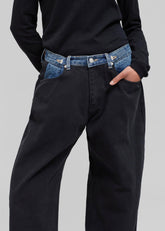 Pantalón Wide Leg Bicolor Denim para Mujer outfit casual