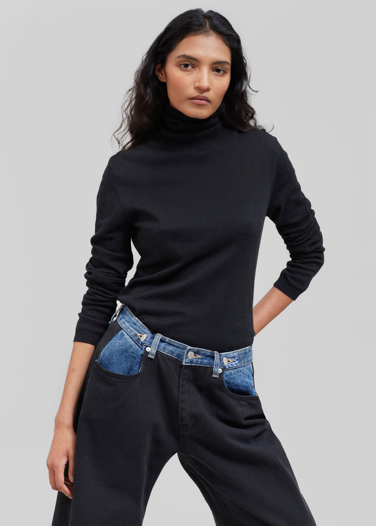 Pantalón Wide Leg Bicolor Denim para Mujer pierna ancha