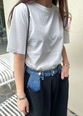 Pantalón Wide Leg Bicolor Denim para Mujer diseño moderno